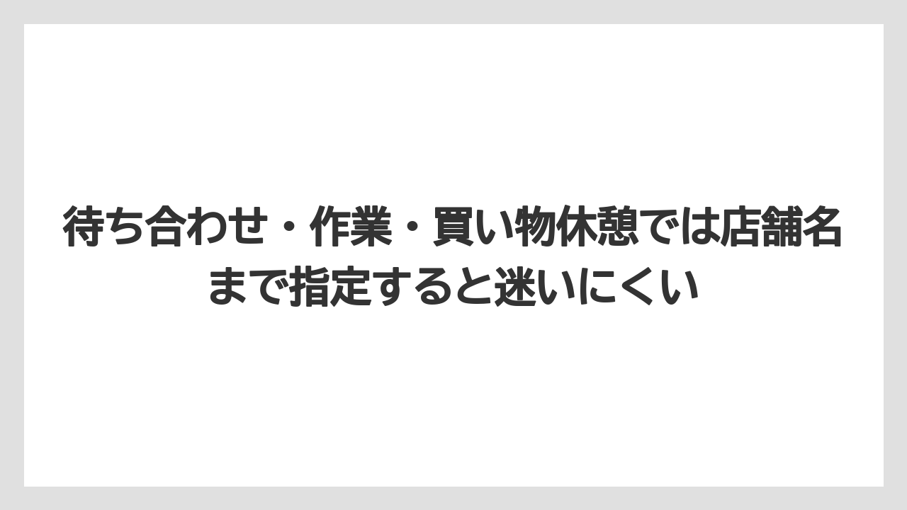 【コーヒー】【珈琲】【豆】待ち合わせ・作業・買い物休憩では店舗名まで指定すると迷いにくい