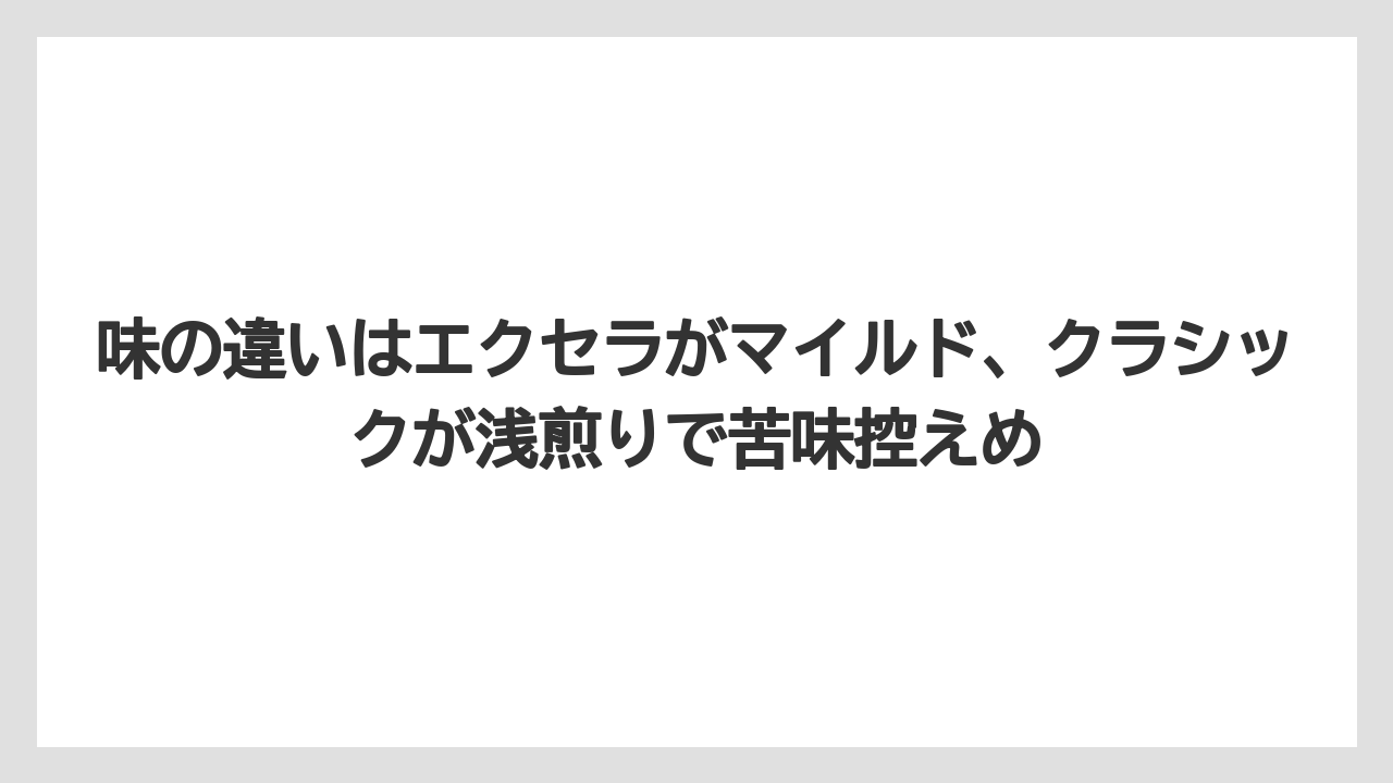 【コーヒー】【コーヒー粉】【コーヒー豆】【ドリップコーヒー】【焙煎】味の違いはエクセラがマイルド、クラシックが浅煎りで苦味控えめ