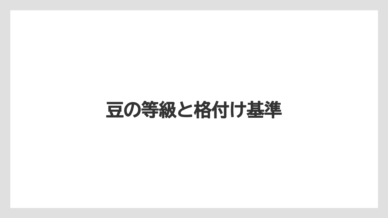 【コーヒー豆】【スペシャルティ】【セール】【ドトール】【ドリップ】豆の等級と格付け基準