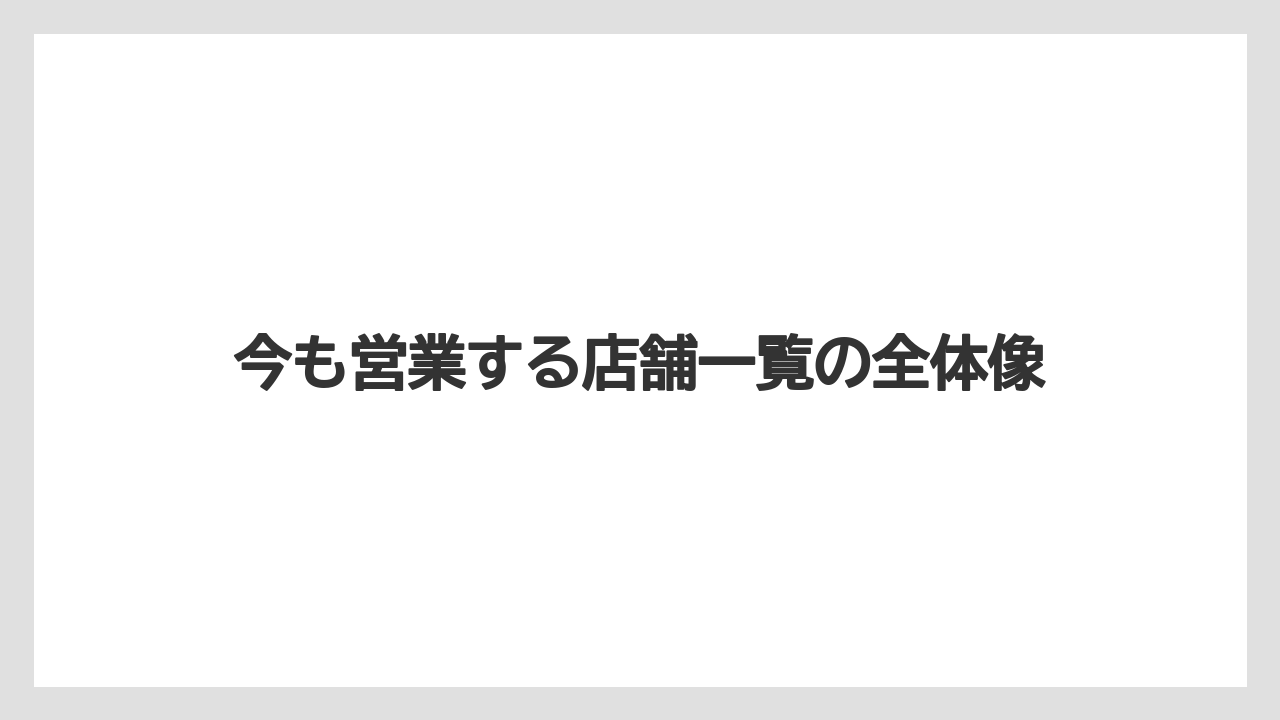 【コーヒー】【コーヒー豆】【焙煎】【珈琲】【豆】今も営業する店舗一覧の全体像