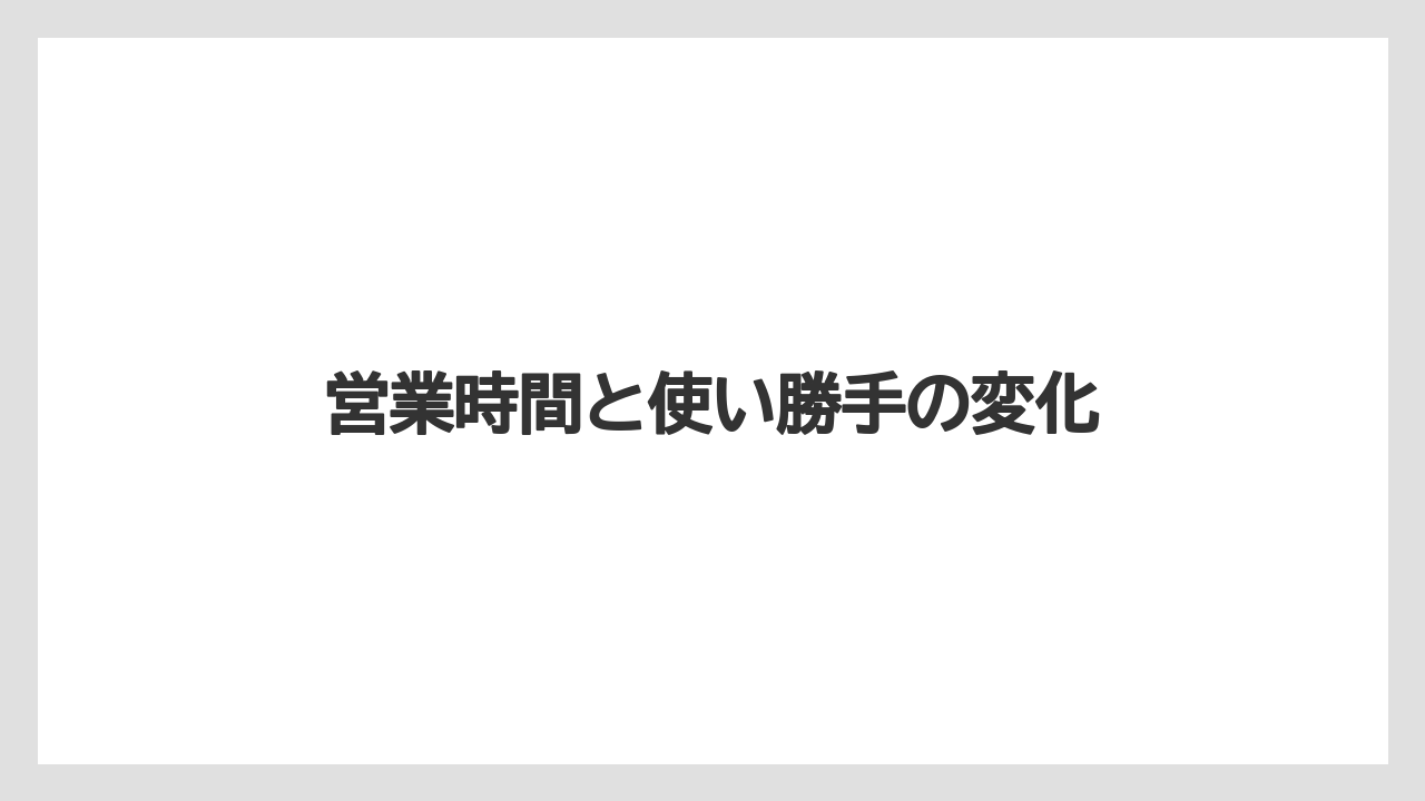 【コーヒー】【珈琲】【豆】営業時間と使い勝手の変化