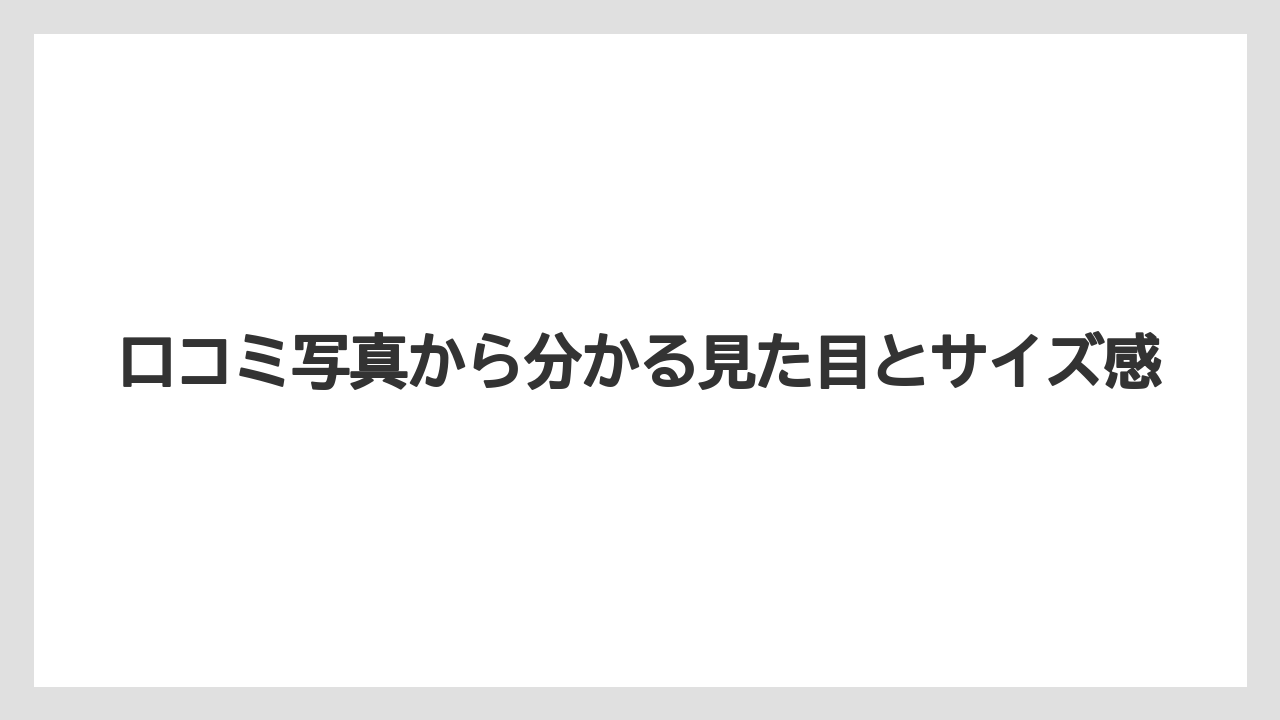 【メリタンショットガン】口コミ写真から分かる見た目とサイズ感