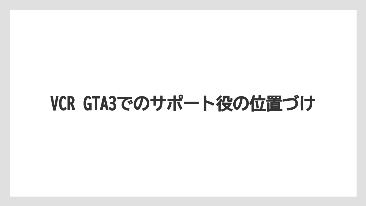 【コーヒー】【珈琲】【豆】VCR GTA3でのサポート役の位置づけ