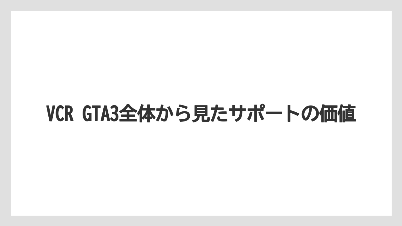 【コーヒー】【珈琲】【豆】VCR GTA3全体から見たサポートの価値