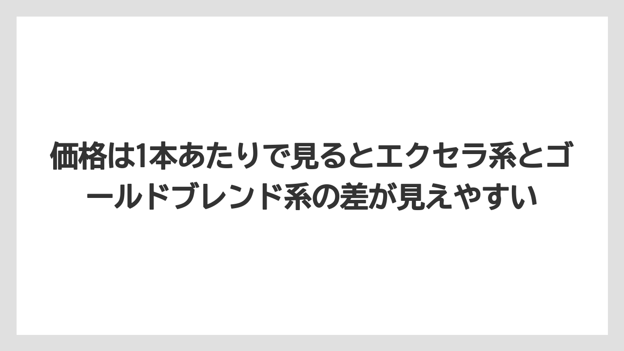 【コーヒー】【コーヒー豆】【珈琲】【豆】価格は1本あたりで見るとエクセラ系とゴールドブレンド系の差が見えやすい